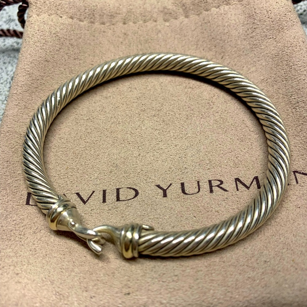 David Yurman Cable Buckle bracelet 18k gold 5 mm 925 Sterling silver-small